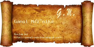 Gansl Mónika névjegykártya